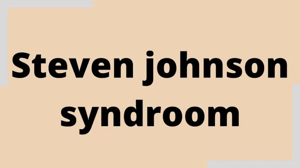 Steven johnson syndroom