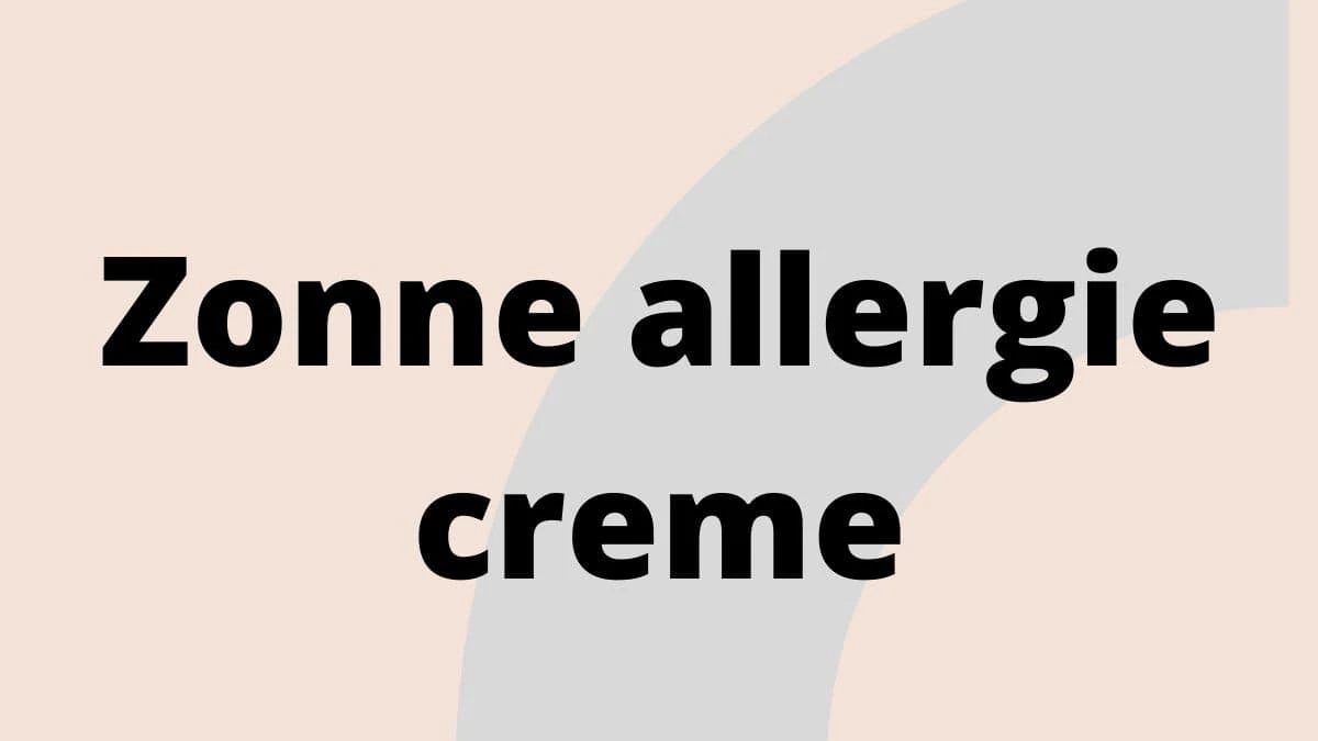 Zonne allergie creme