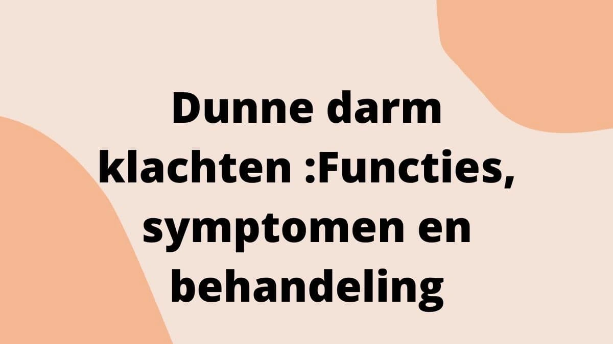Dunne darm klachten :Functies, symptomen en behandeling
